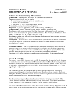 PREDOMINANT PURPOSE Sept-14