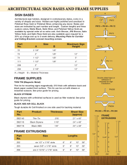 Frame Supplies - NASH Industries Inc.