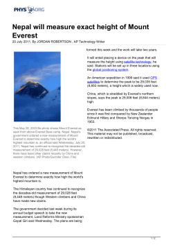 Nepal will measure exact height of Mount Everest