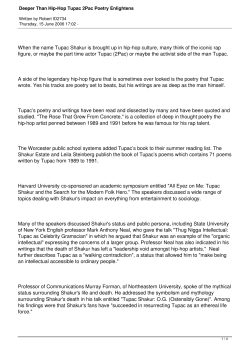 Deeper Than Hip-Hop Tupac 2Pac Poetry Enlightens