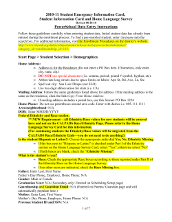 Data entry instructions June 2007 for Power School