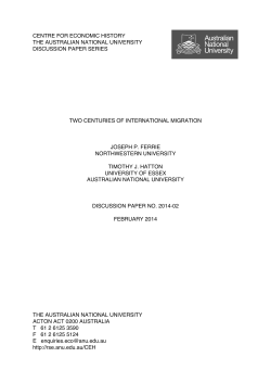 centre for economic history the australian national university