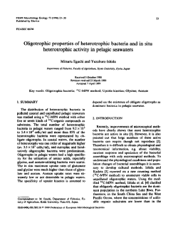 Oligotrophic properties of heterotrophic bacteria and in situ