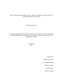 EDUCATIONAL RECONSTRUCTION: AFRICAN AMERICAN