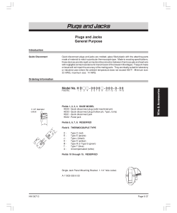 Plugs and Jacks