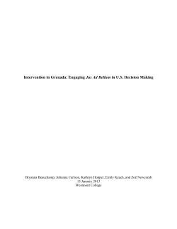 Jus Ad Bellum as a Deciding Factor in the 1983 U.S. Invasion of