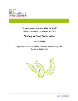 Pickling as Food Preservation - Agriculture in Classroom Canada
