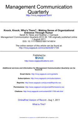 Quarterly Management Communication