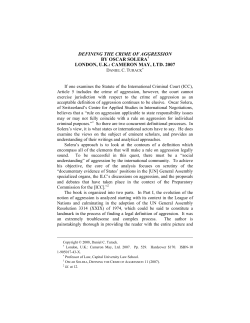 DEFINING THE CRIME OF AGGRESSION BY OSCAR SOLERA