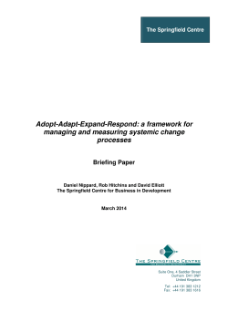 Adopt-Adapt-Expand-Respond