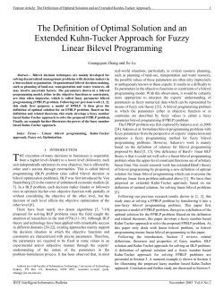The Definition of Optimal Solution and an Extended Kuhn