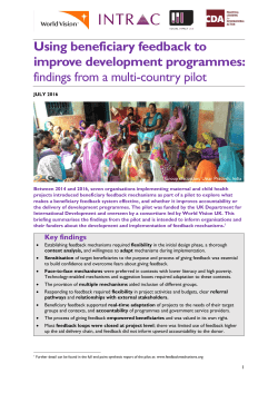 This briefing - Feedback Mechanisms