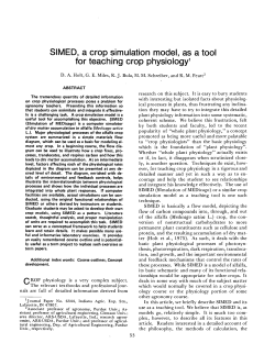 (1976) Simed, a Crop Simulation Model, As a Tool for Teaching