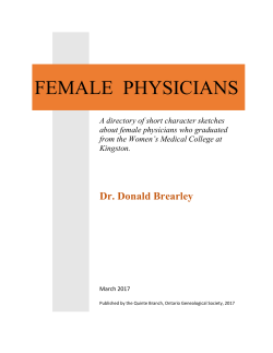 Graduates of the Women`s Medical College in Kingston