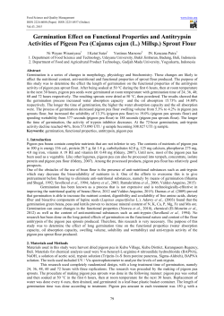 Germination Effect on Functional Properties and