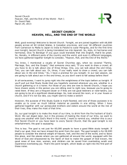 secret church heaven, hell, and the end of the world