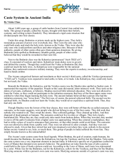 Caste System in Ancient India