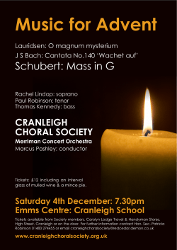 Advent - Cranleigh Choral Society