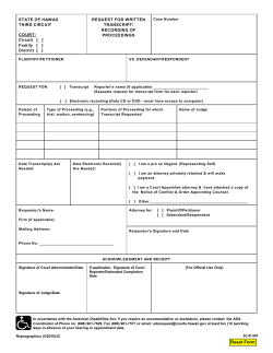 Request for Transcript and Recording – Non Appeal