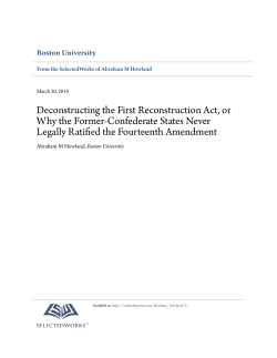 Deconstructing the First Reconstruction Act, or Why the Former