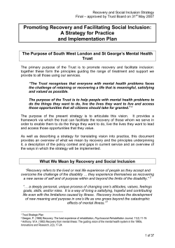 Social Inclusion Strategy - South West London and St George`s