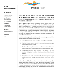 announcement phillips river signs heads of agreement