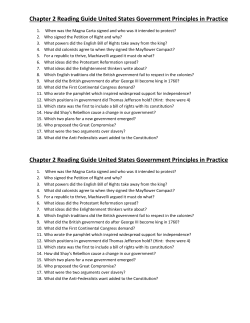 Chapter 2 Reading Guide United States Government Principles in