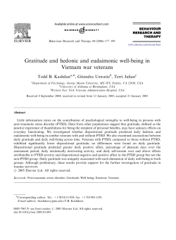 Gratitude and hedonic and eudaimonic well