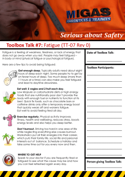 Fatigue - Toolbox Talk