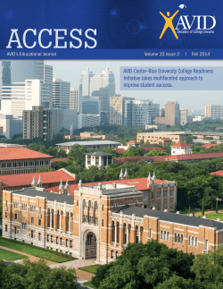 AVID Center&ndash;Rice University College Readiness Initiative takes