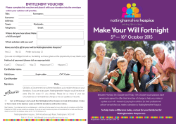Make Your Will Fortnight - Nottinghamshire Hospice