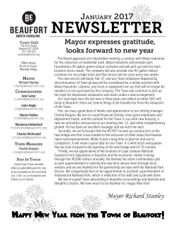Be.Beaufort Jan 2017 newsletter