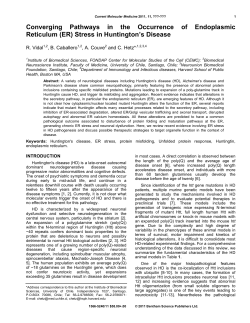 (ER) Stress in Huntington`s Disease