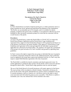 How the Parish Hall is used: - St. Paul`s Episcopal Church