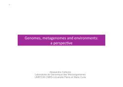 Genomes and environments - eur