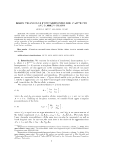 BLOCK TRIANGULAR PRECONDITIONERS FOR M