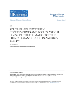 the formation of the presbyterian church in america
