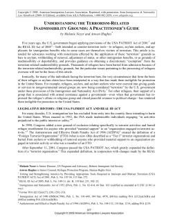 Understanding the Terrorism-Related Inadmissibility