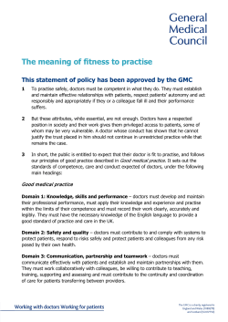 The meaning of fitness to practise