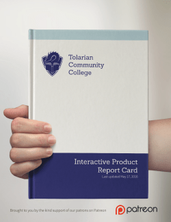 TCC Report Card PDF - Tolarian Community College