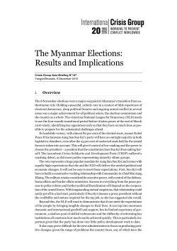 The Myanmar Elections: Results and Implications (English)