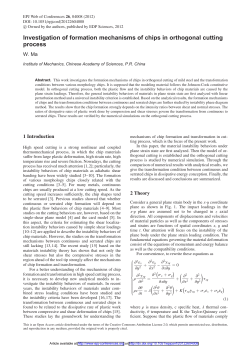 Investigation of formation mechanisms of chips in orthogonal cutting