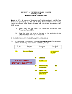 The Environment (Protection) - Ministry of Environment and Forests