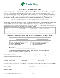 New Patient Form - Premier Allergy