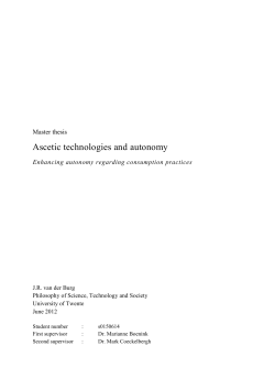 Ascetic technologies and autonomy - University of Twente Student
