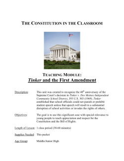 Tinker and the First Amendment - American Constitution Society