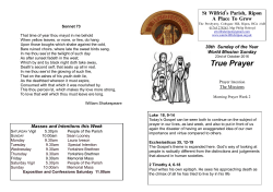 16 Sunday 30th of the year - Saint Wilfrid`s Catholic Church