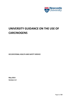 UNIVERSITY GUIDANCE ON THE USE OF CARCINOGENS
