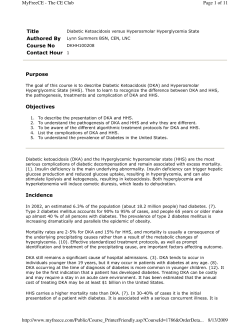 Diabetic Ketoacidosis versus Hyperosmolar Hyperglycemia State