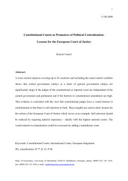 (University of Mannheim), Constitutional Courts as Promoters of